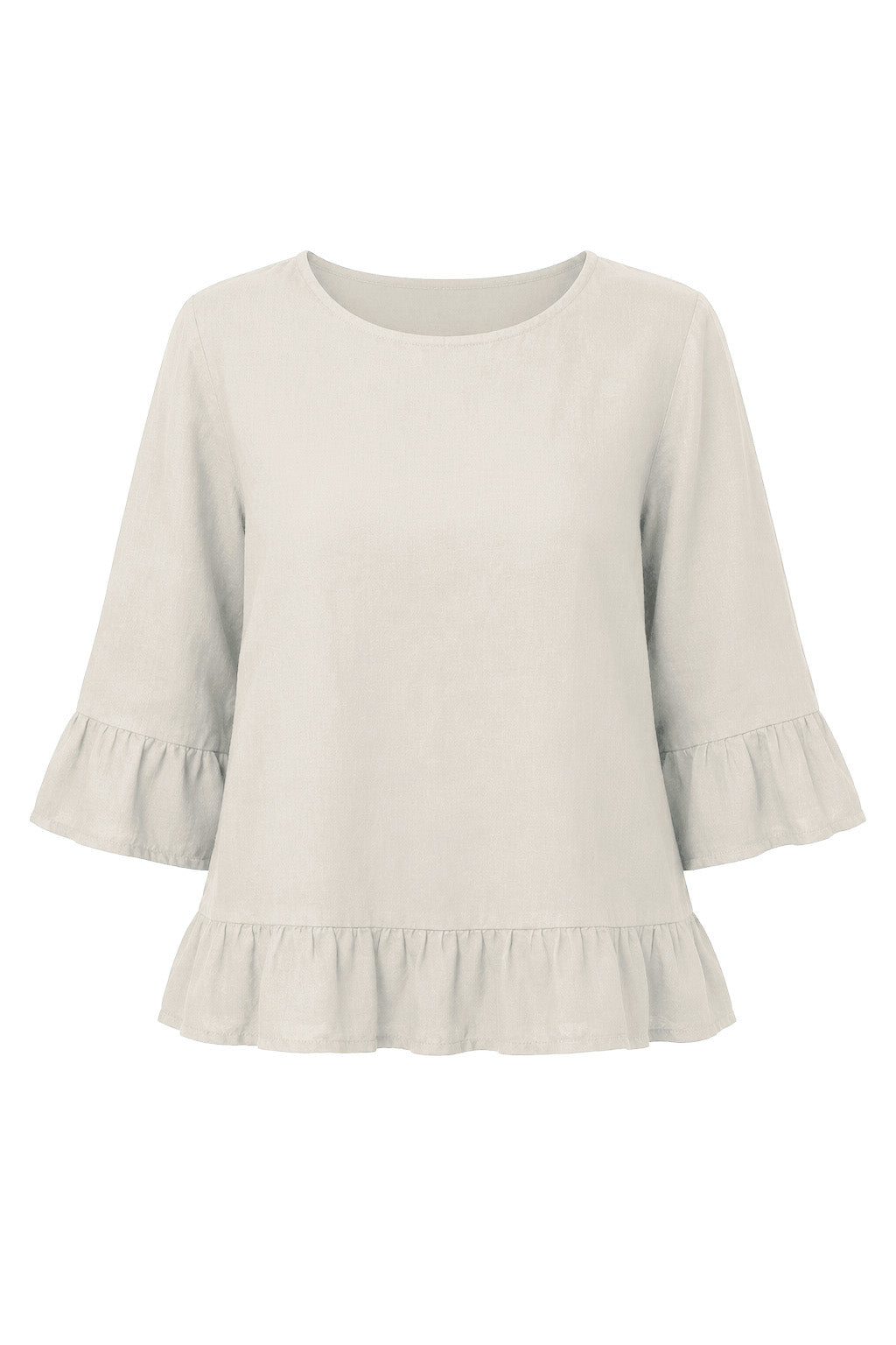 JULIA FRILL LINEN TOP