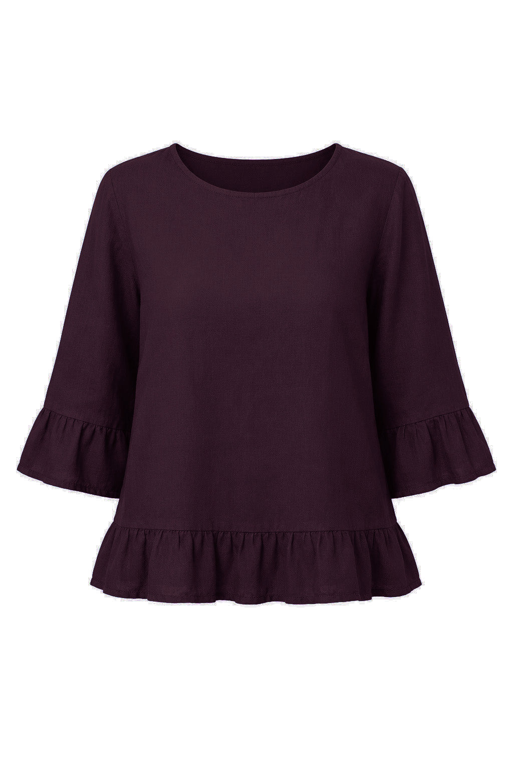 JULIA FRILL LINEN TOP