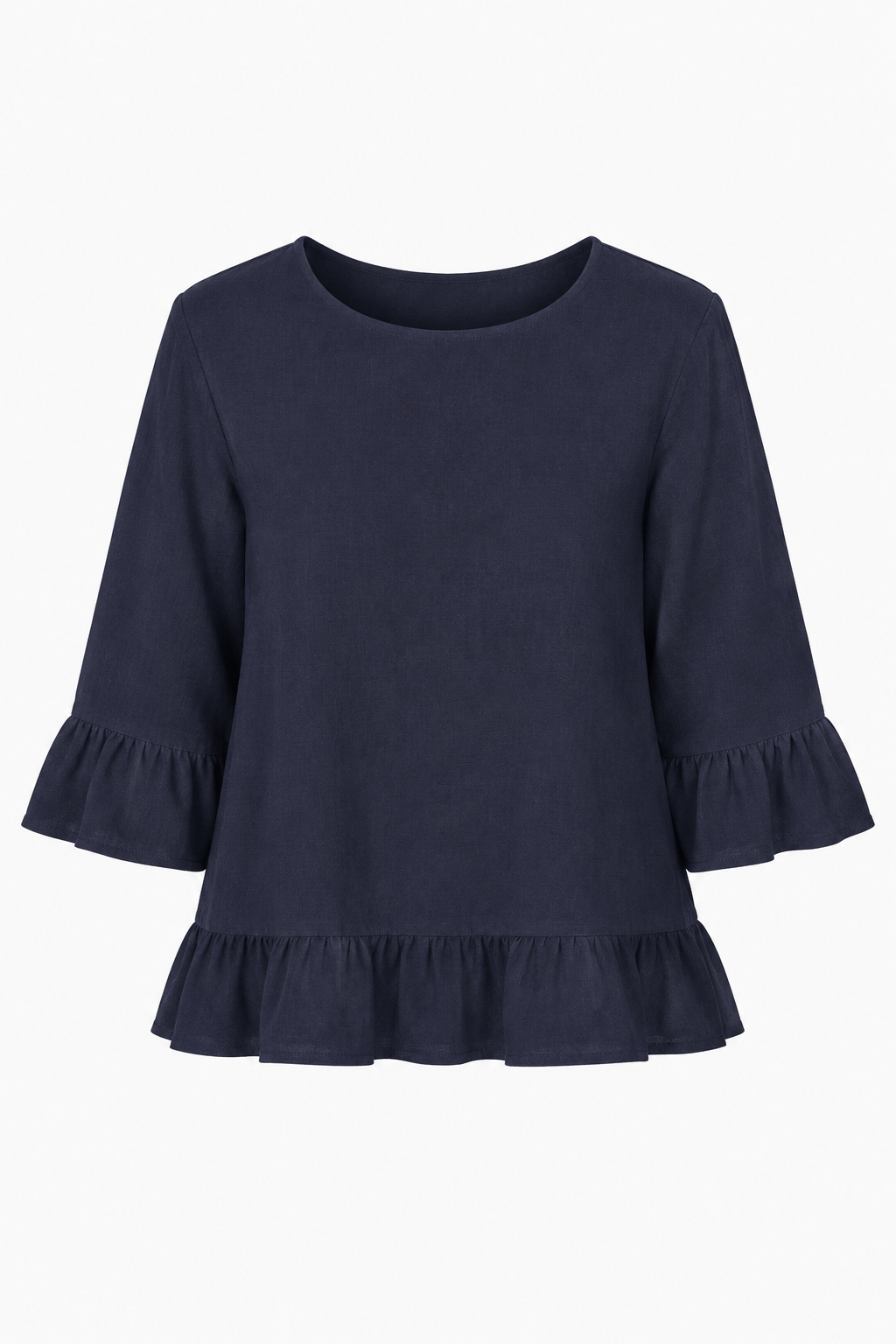 JULIA FRILL LINEN TOP