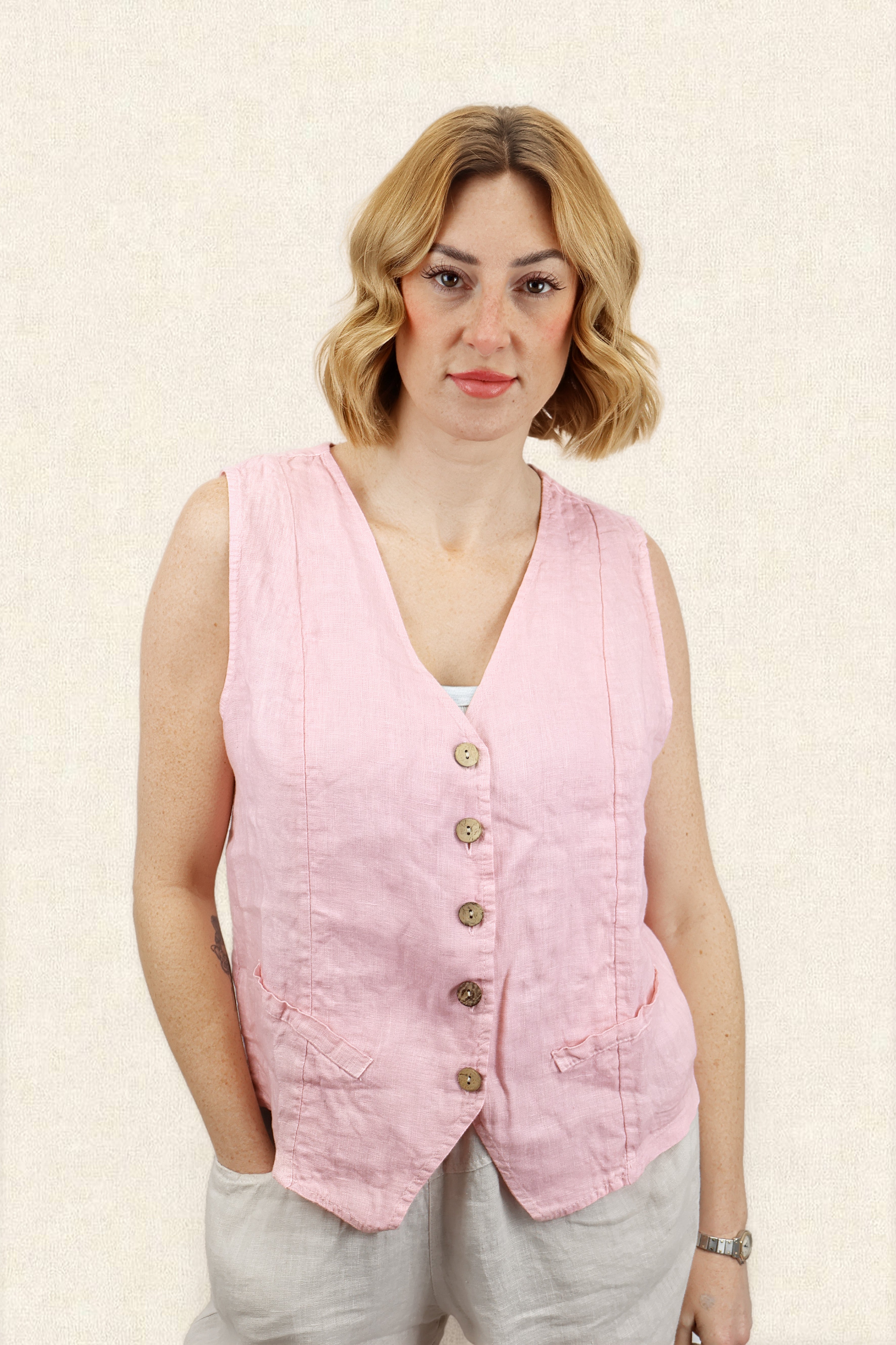 KITTY LINEN WAISTCOAT