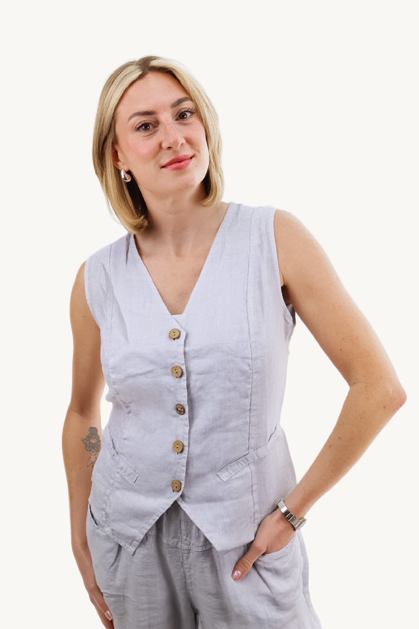KITTY LINEN WAISTCOAT
