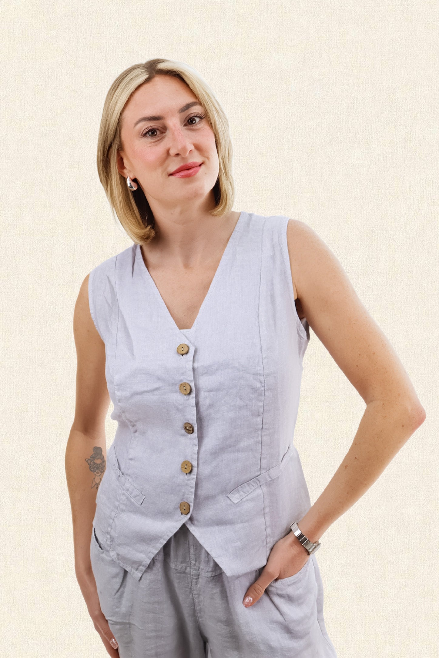 KITTY LINEN WAISTCOAT