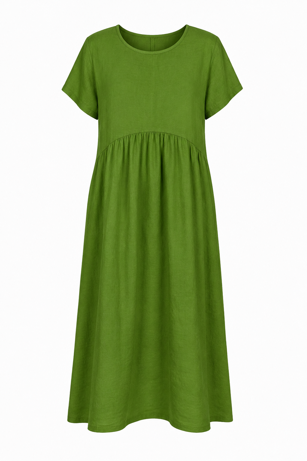 LEXIA LONG ROUND NECK LINEN DRESS