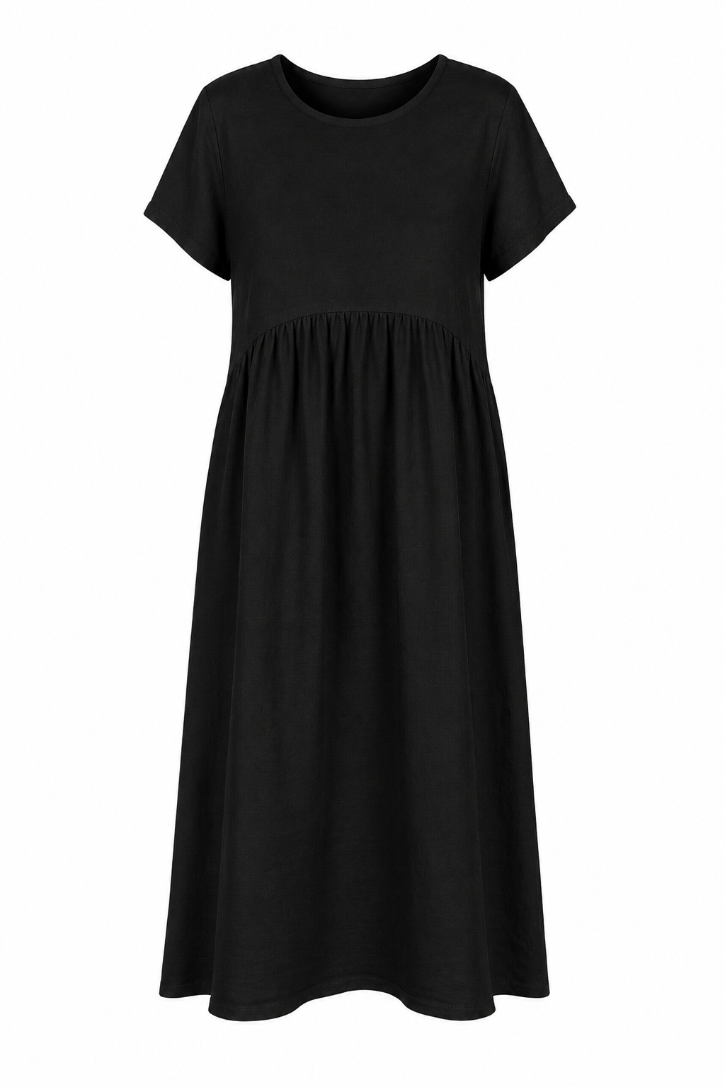 LEXIA LONG ROUND NECK LINEN DRESS