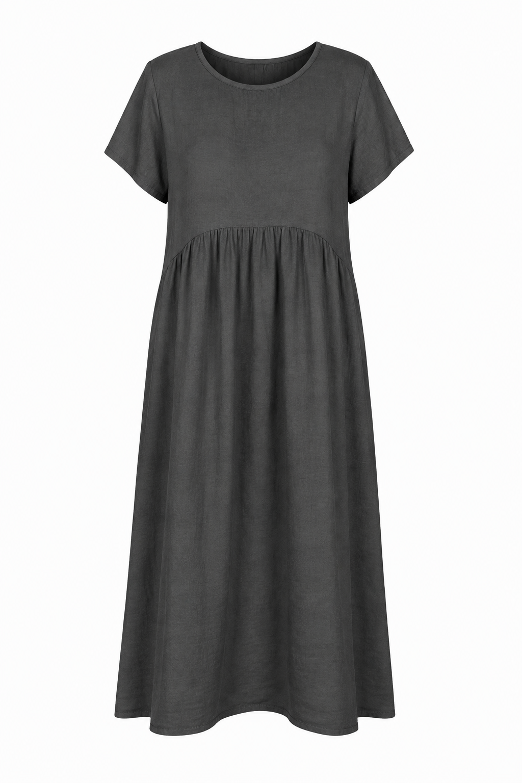 LEXIA LONG ROUND NECK LINEN DRESS
