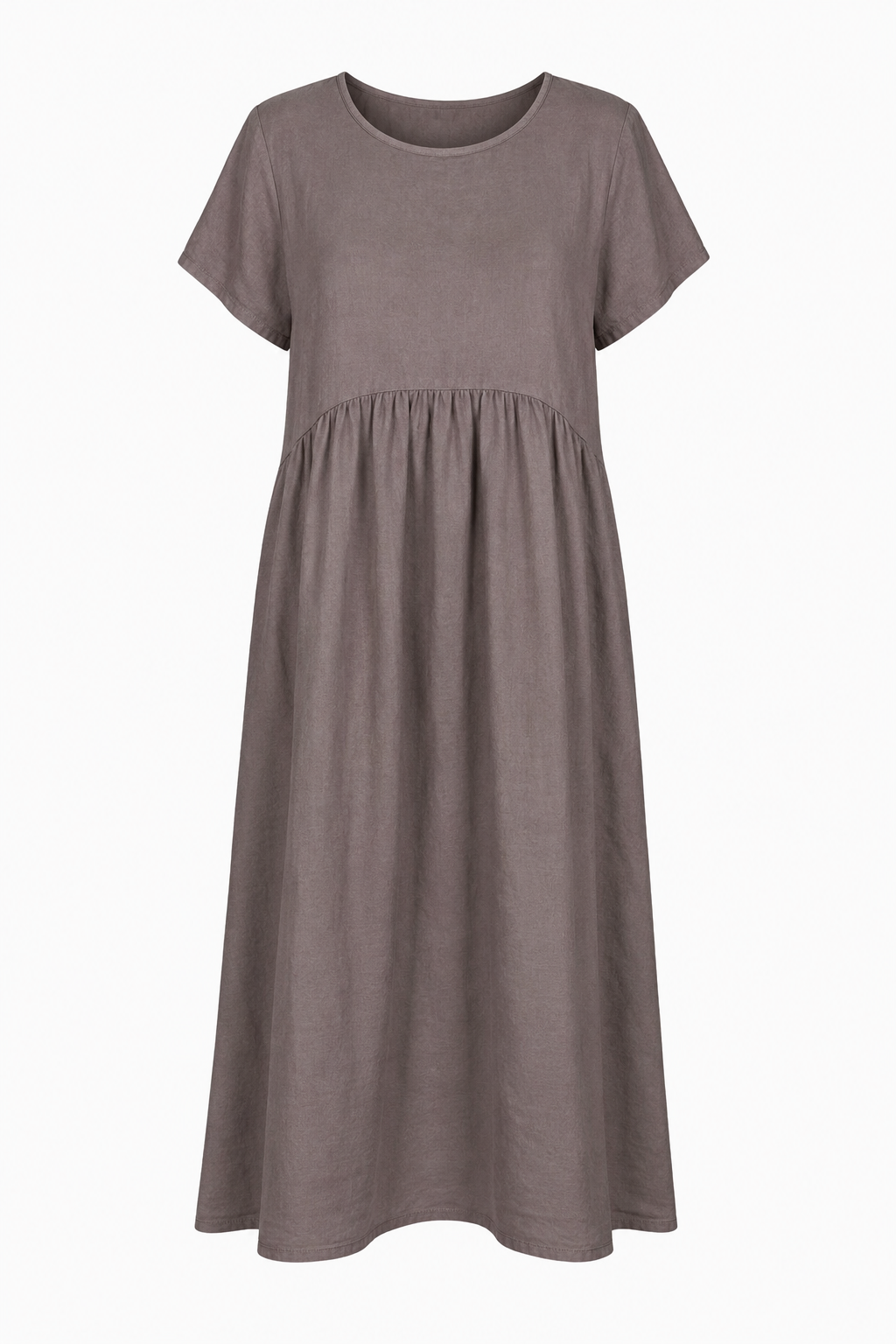LEXIA LONG ROUND NECK LINEN DRESS