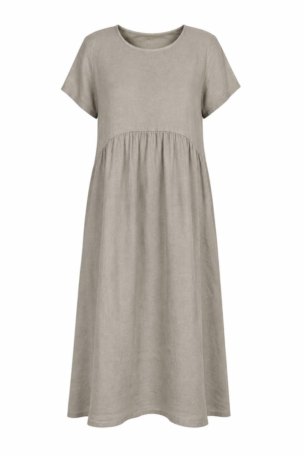 LEXIA LONG ROUND NECK LINEN DRESS