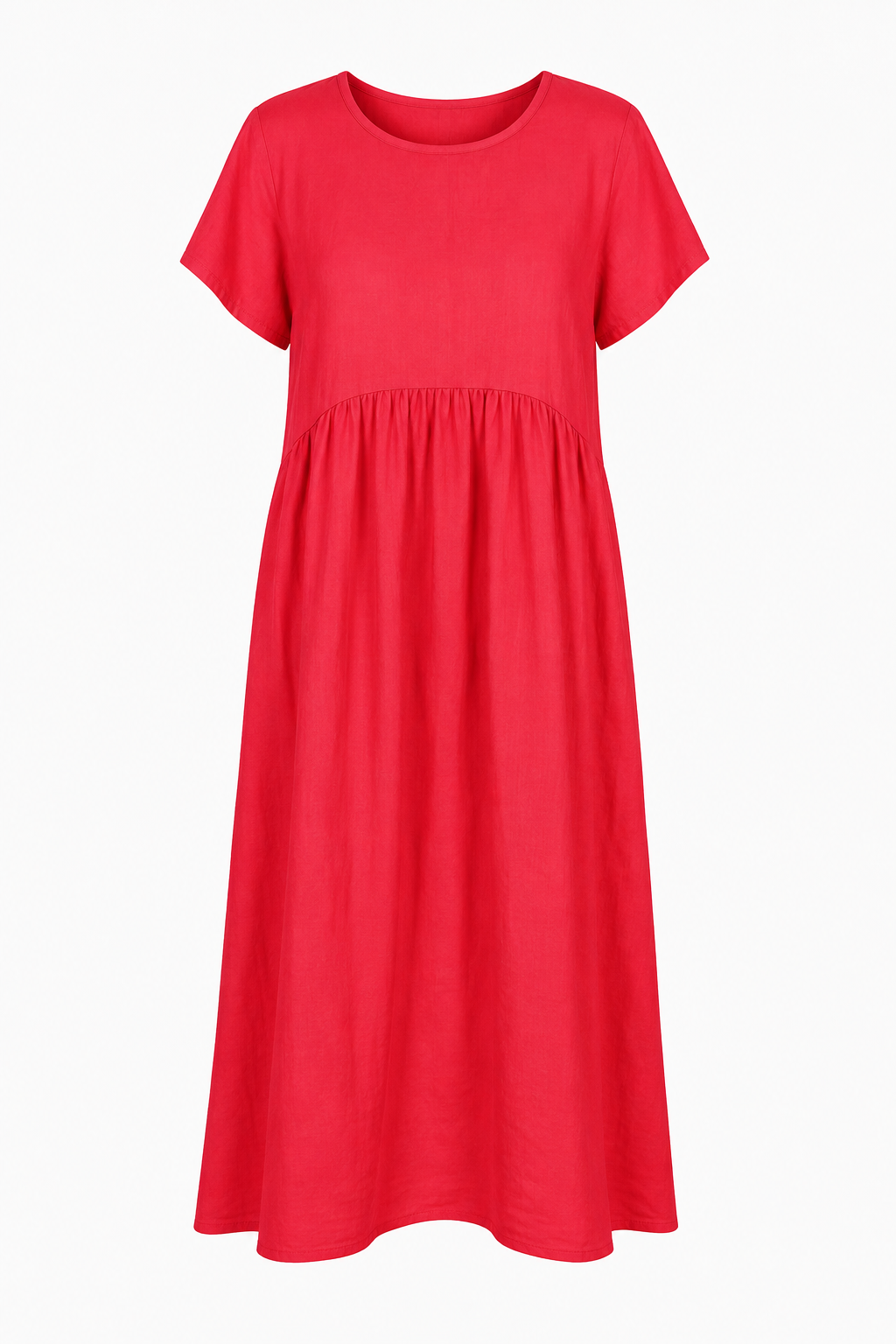 LEXIA LONG ROUND NECK LINEN DRESS