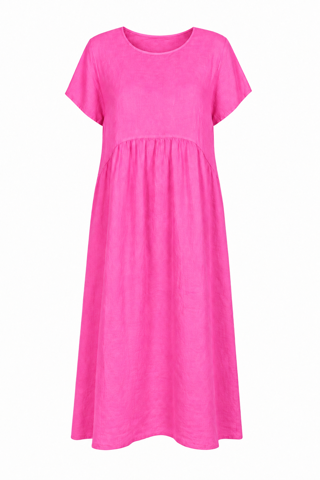 LEXIA LONG ROUND NECK LINEN DRESS