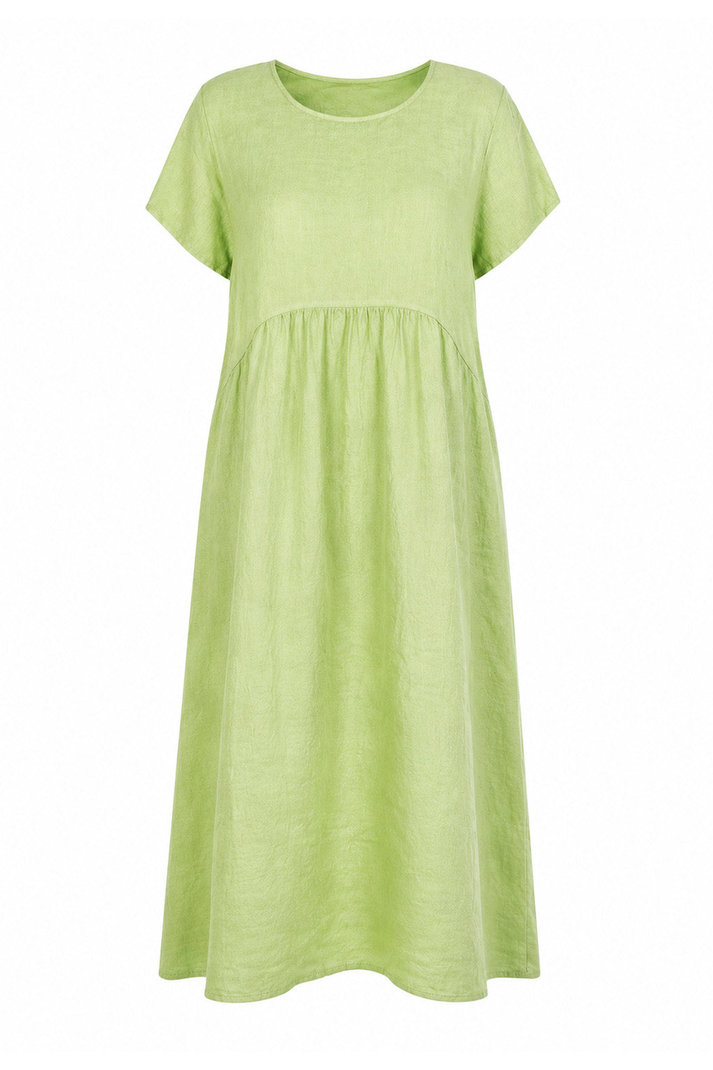LEXIA LONG ROUND NECK LINEN DRESS