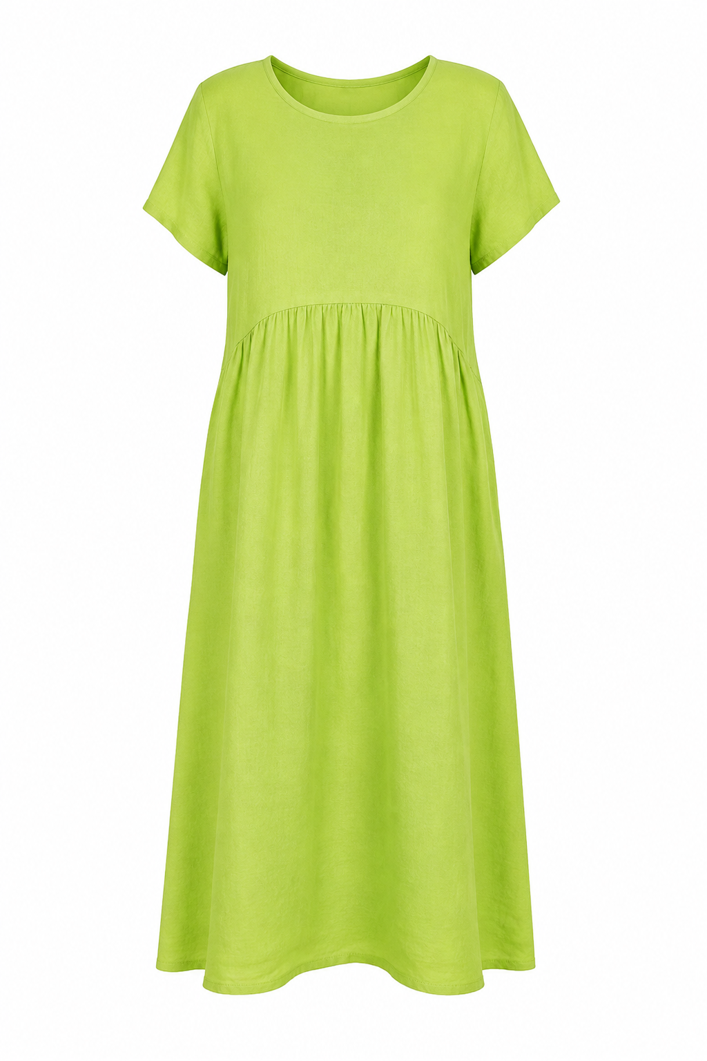 LEXIA LONG ROUND NECK LINEN DRESS