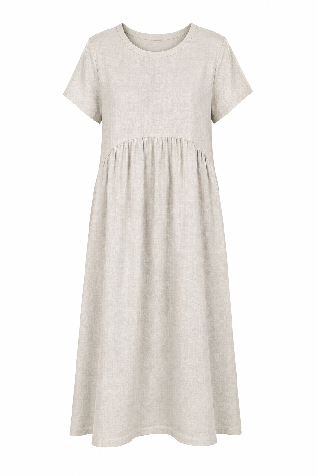 LEXIA LONG ROUND NECK LINEN DRESS