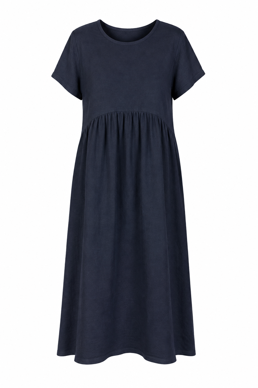 LEXIA LONG ROUND NECK LINEN DRESS