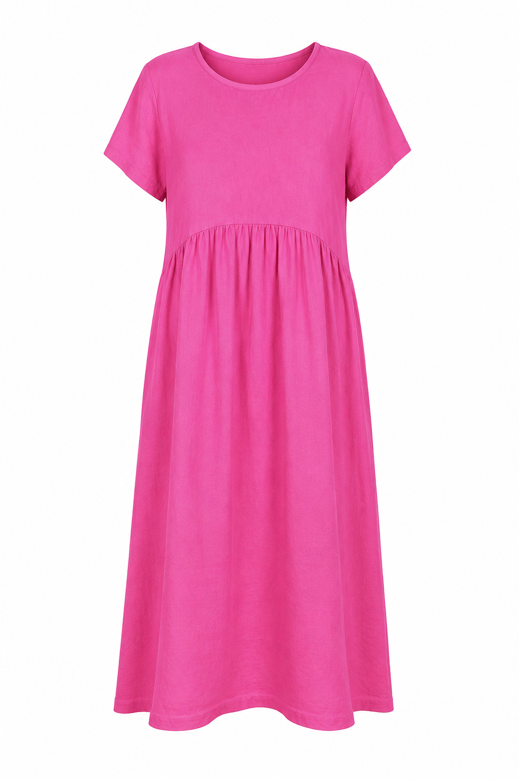 LEXIA LONG ROUND NECK LINEN DRESS
