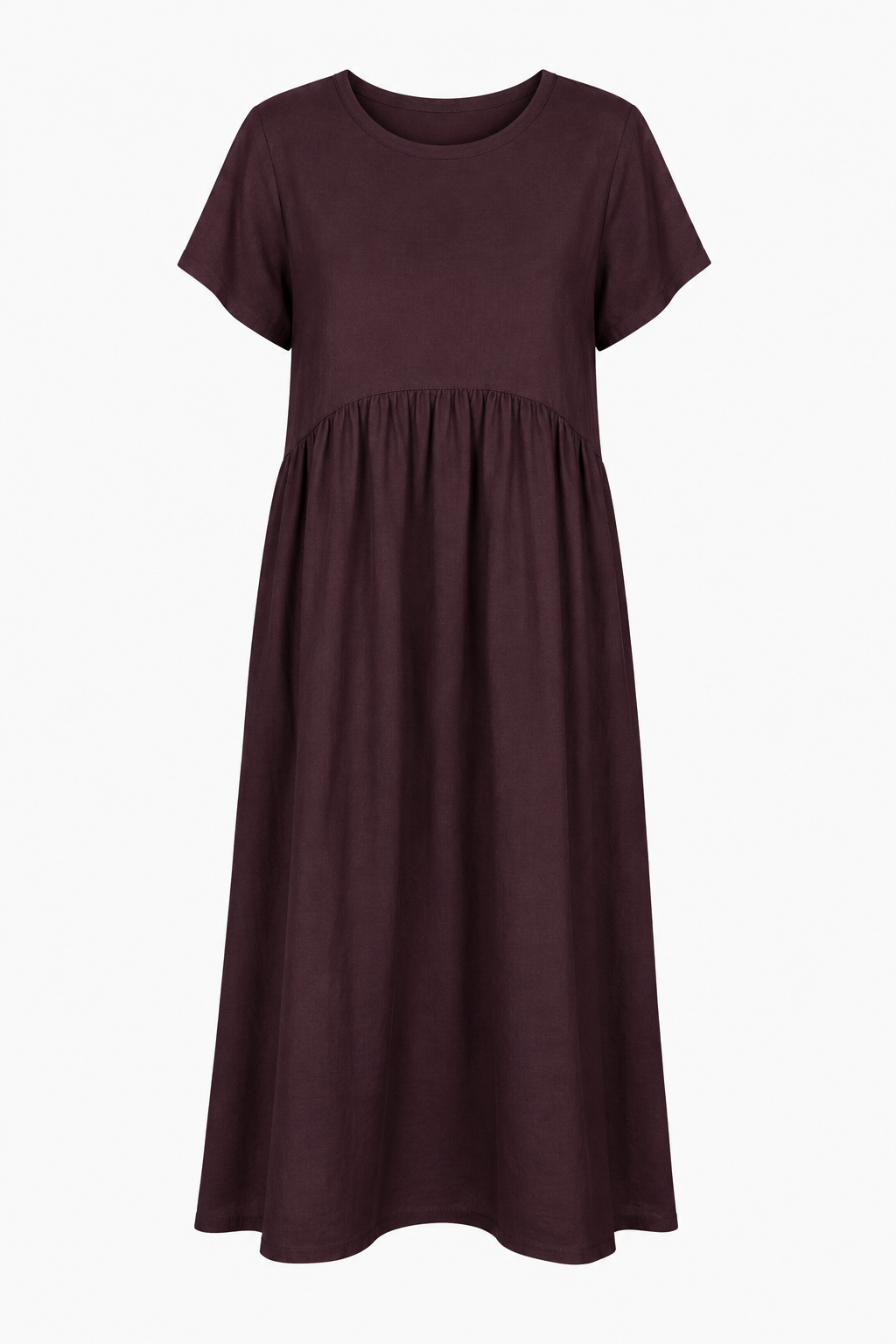 LEXIA LONG ROUND NECK LINEN DRESS