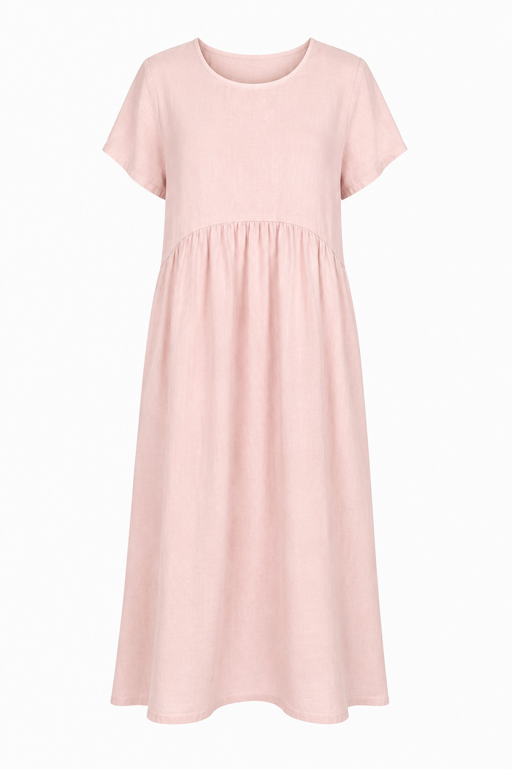 LEXIA LONG ROUND NECK LINEN DRESS