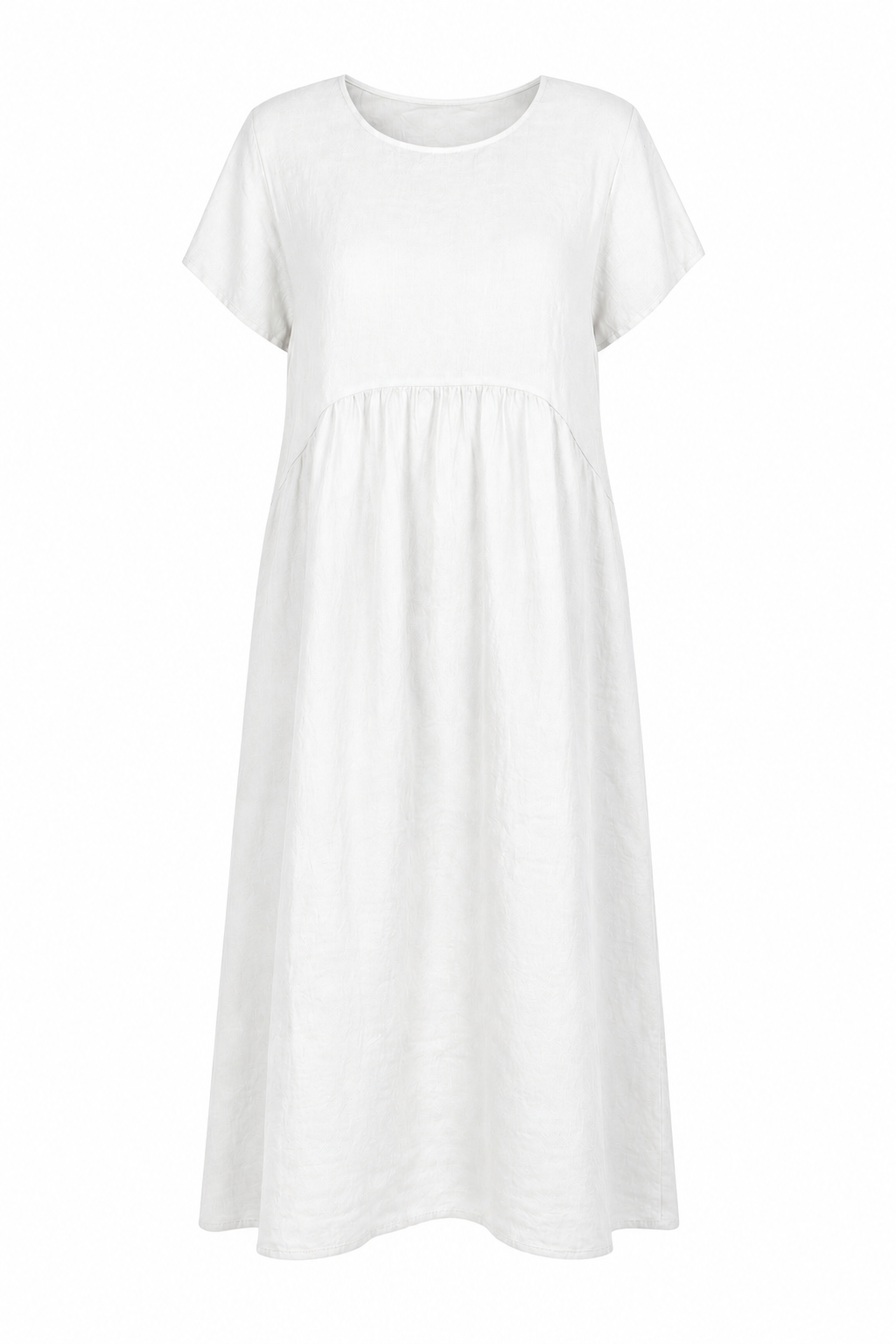 LEXIA LONG ROUND NECK LINEN DRESS