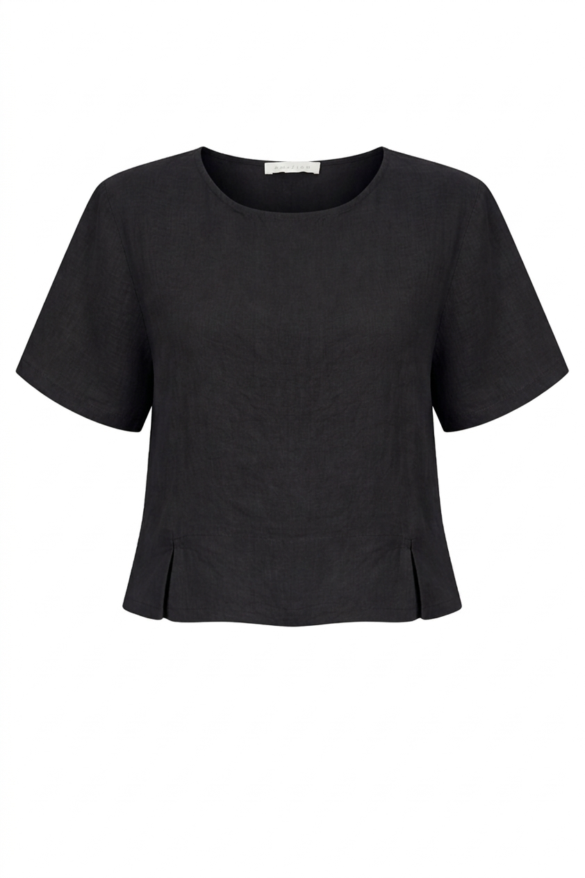 LUCIE SHORT SLEEVED LINEN TOP