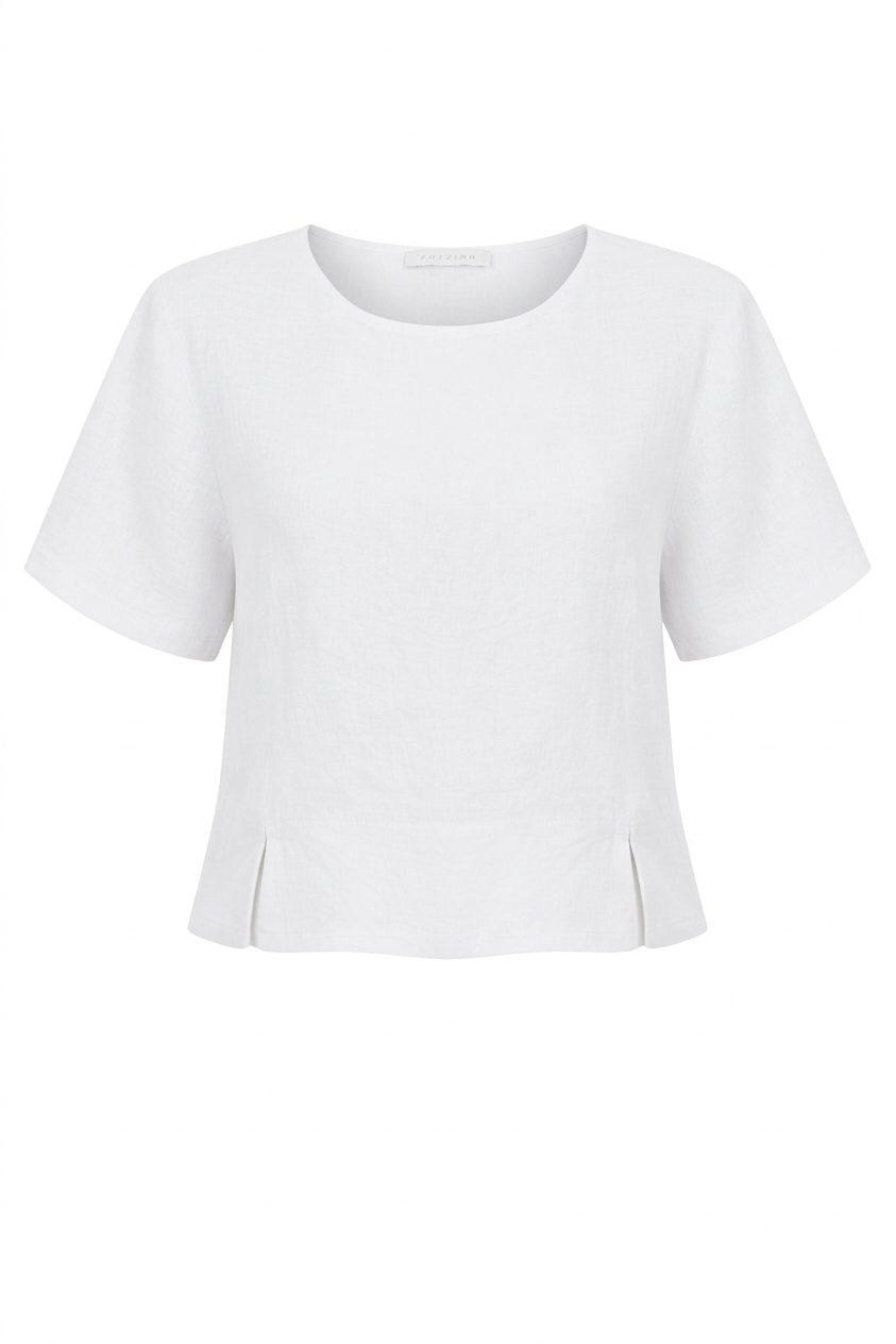 LUCIE SHORT SLEEVED LINEN TOP