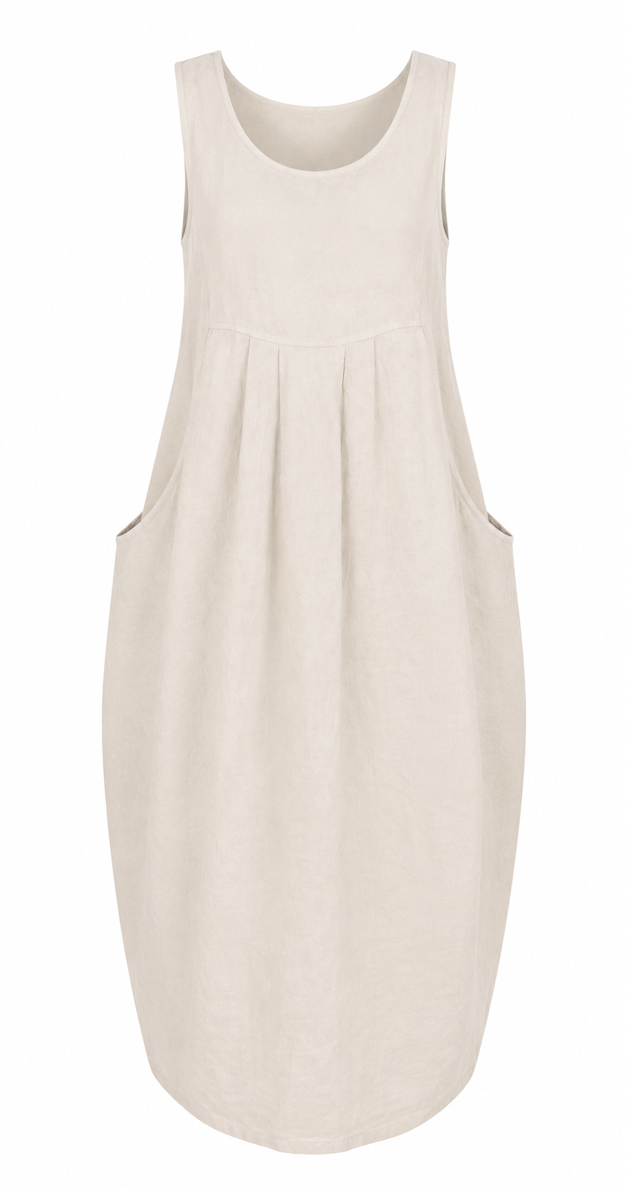 NERIDA SCOOP NECK LINEN DRESS