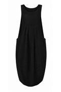 NERIDA SCOOP NECK LINEN DRESS