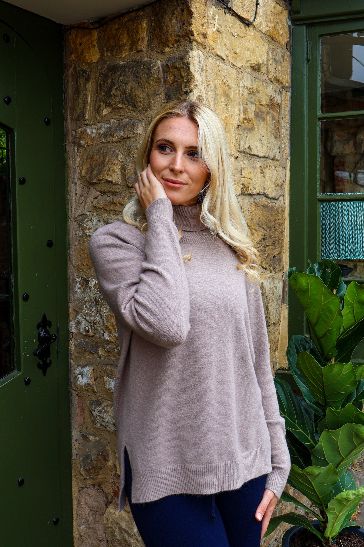 POLO LOOSE FIT POLO NECK KNIT