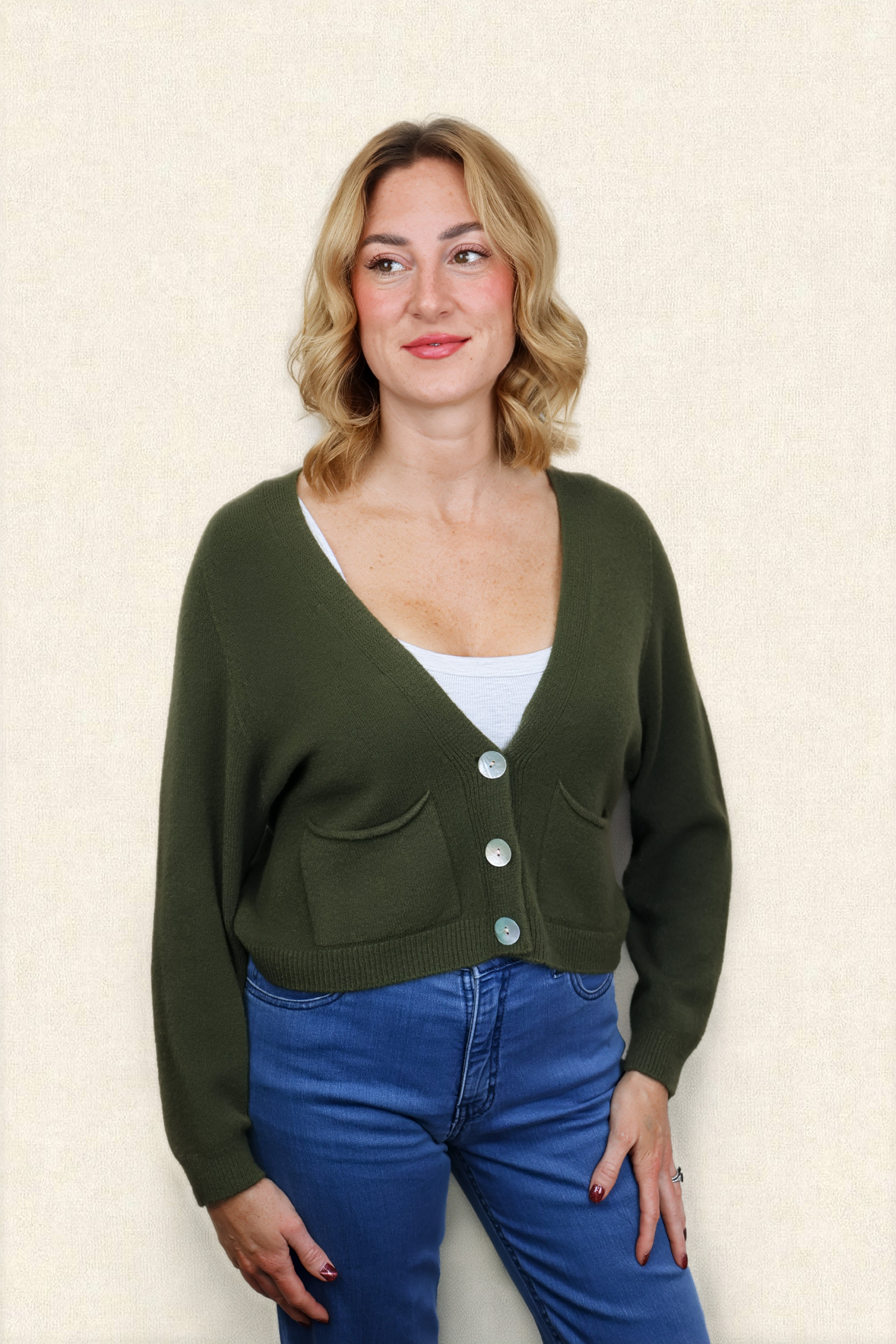 POOKIE CROPPED KNIT CARDIGAN