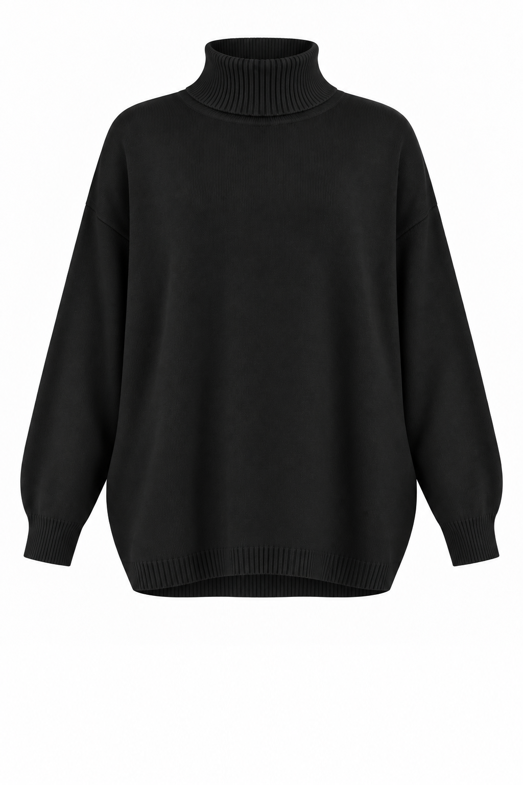 ZENA RIBBED POLO NECK SUPERSOFT KNIT