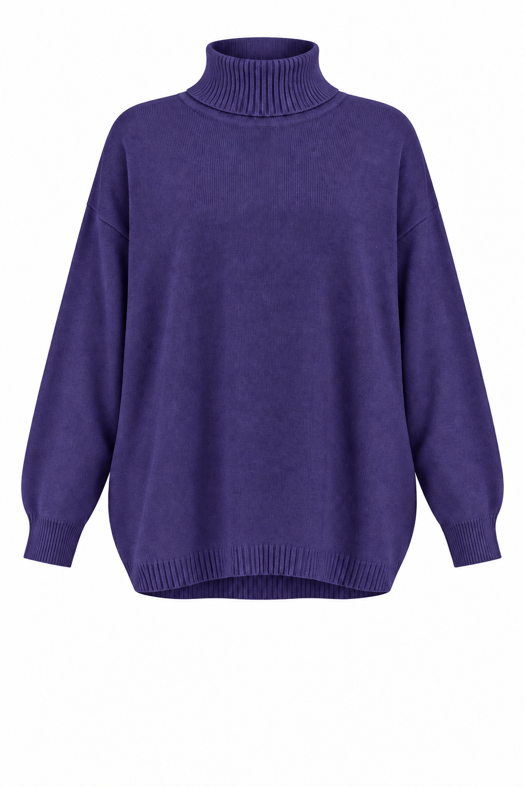 ZENA RIBBED POLO NECK SUPERSOFT KNIT