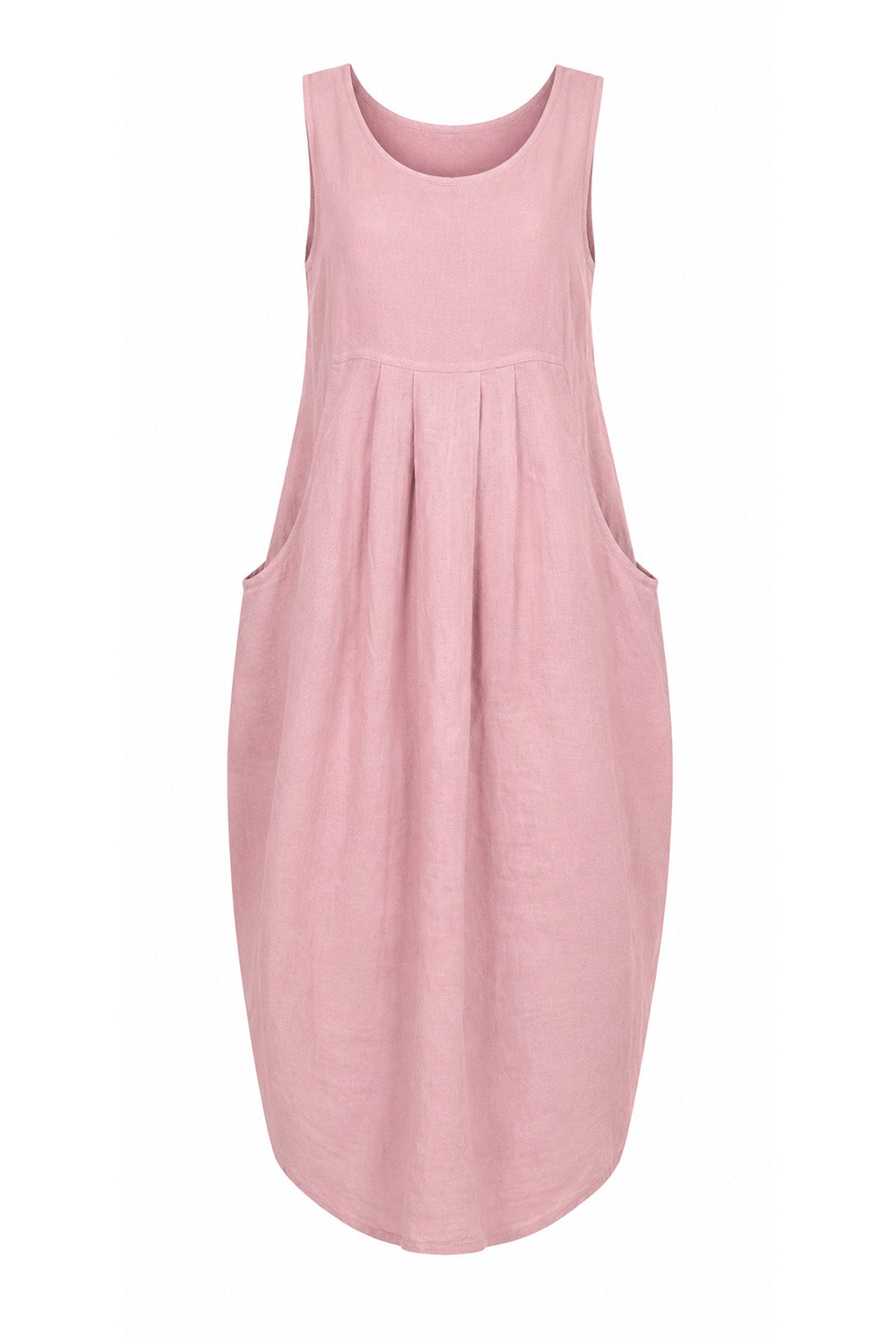 NERIDA SCOOP NECK LINEN DRESS