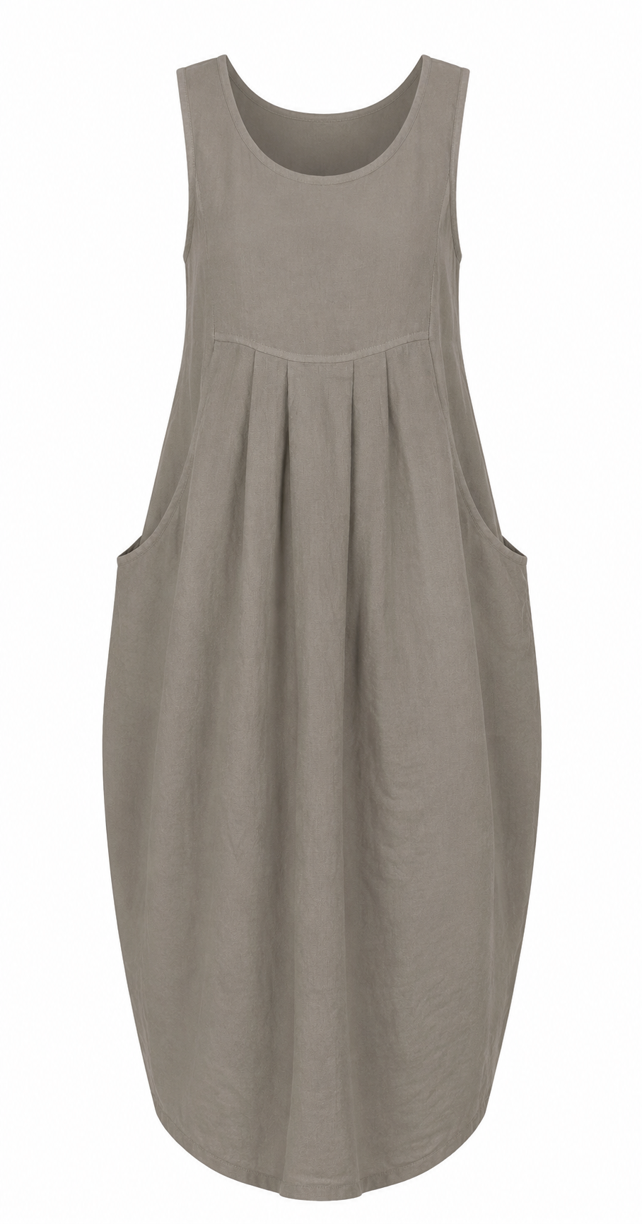 NERIDA SCOOP NECK LINEN DRESS