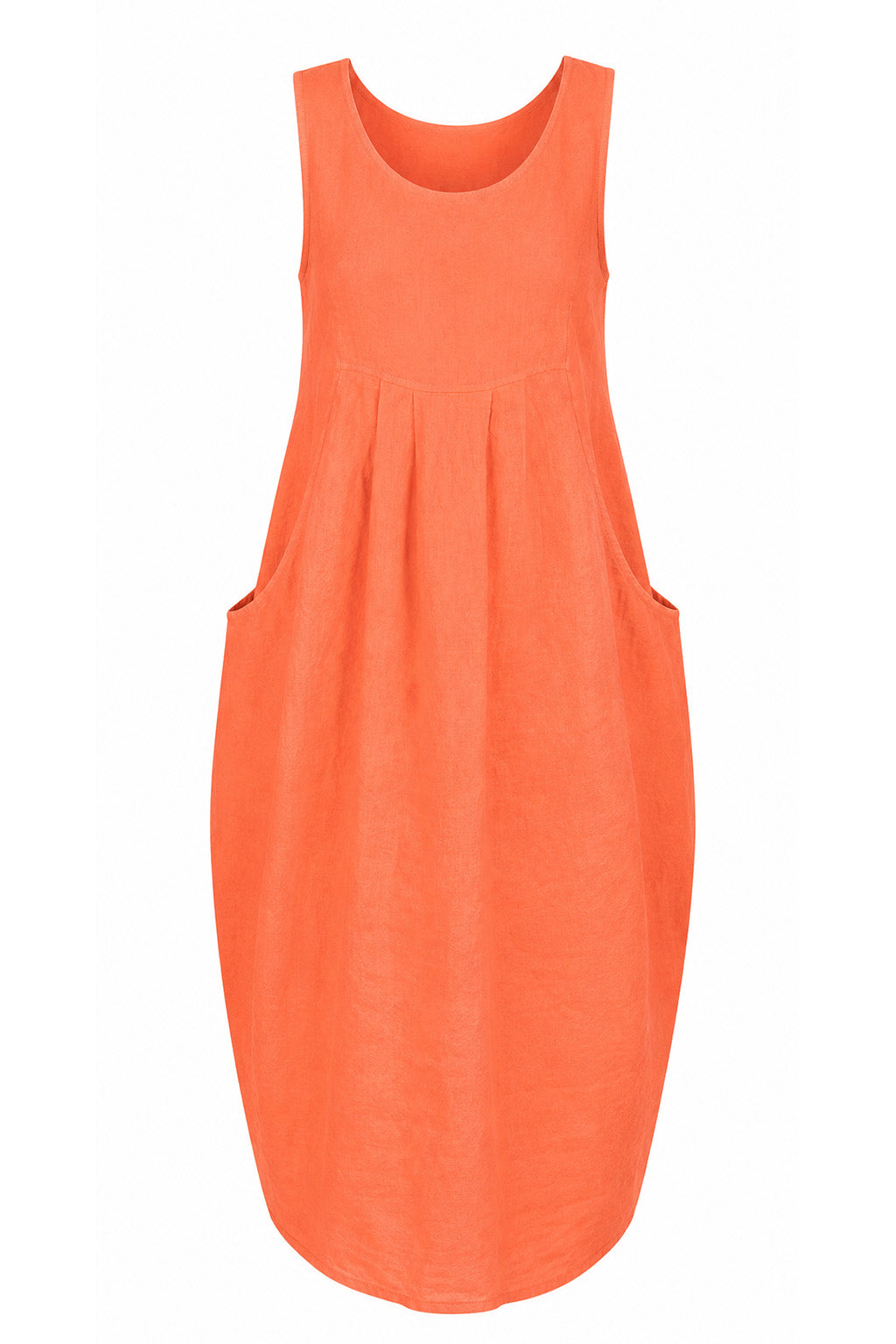 NERIDA SCOOP NECK LINEN DRESS