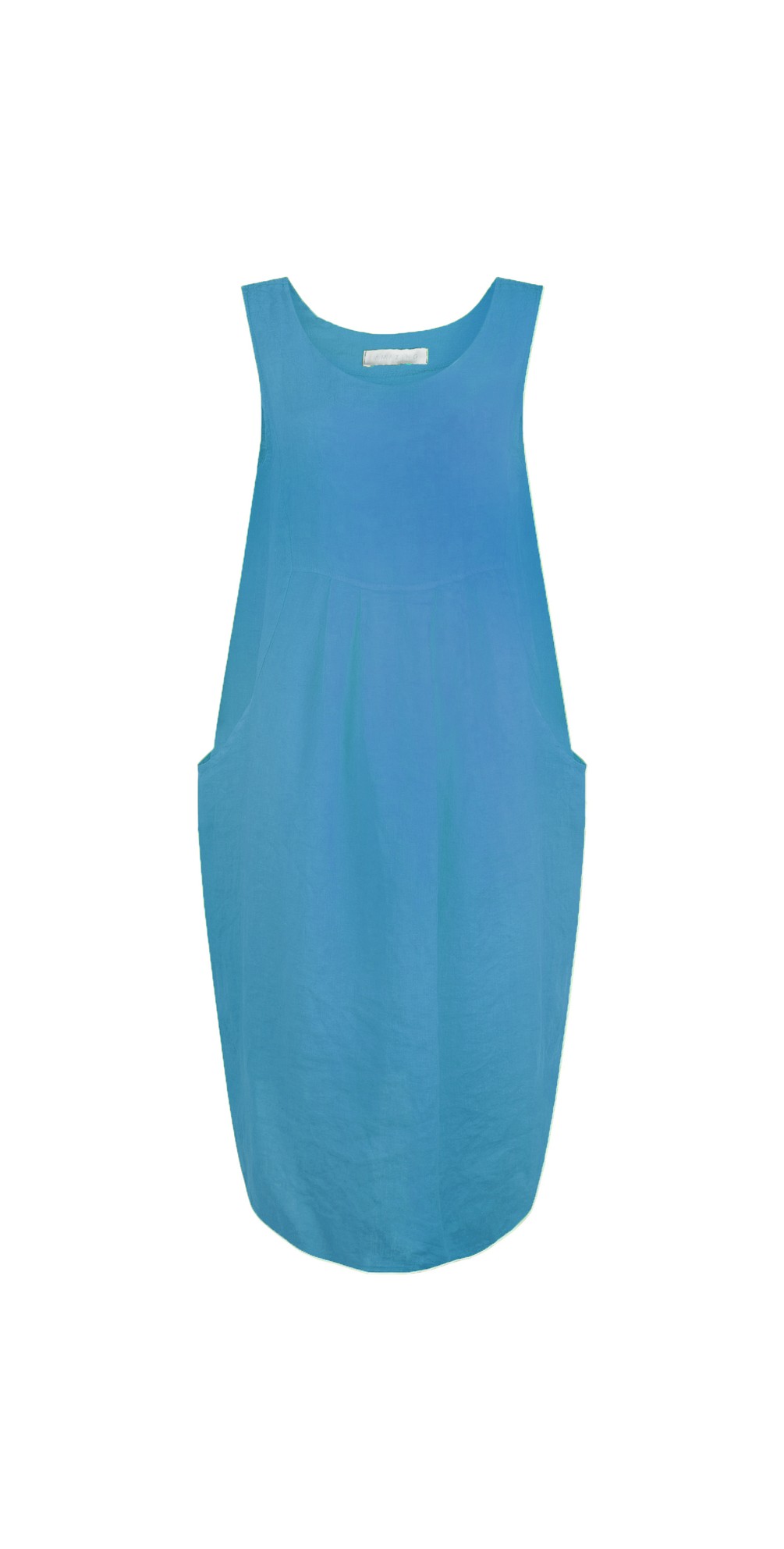 Nerida-Blue-Scoop-Neck-Linen-Dress-Blue