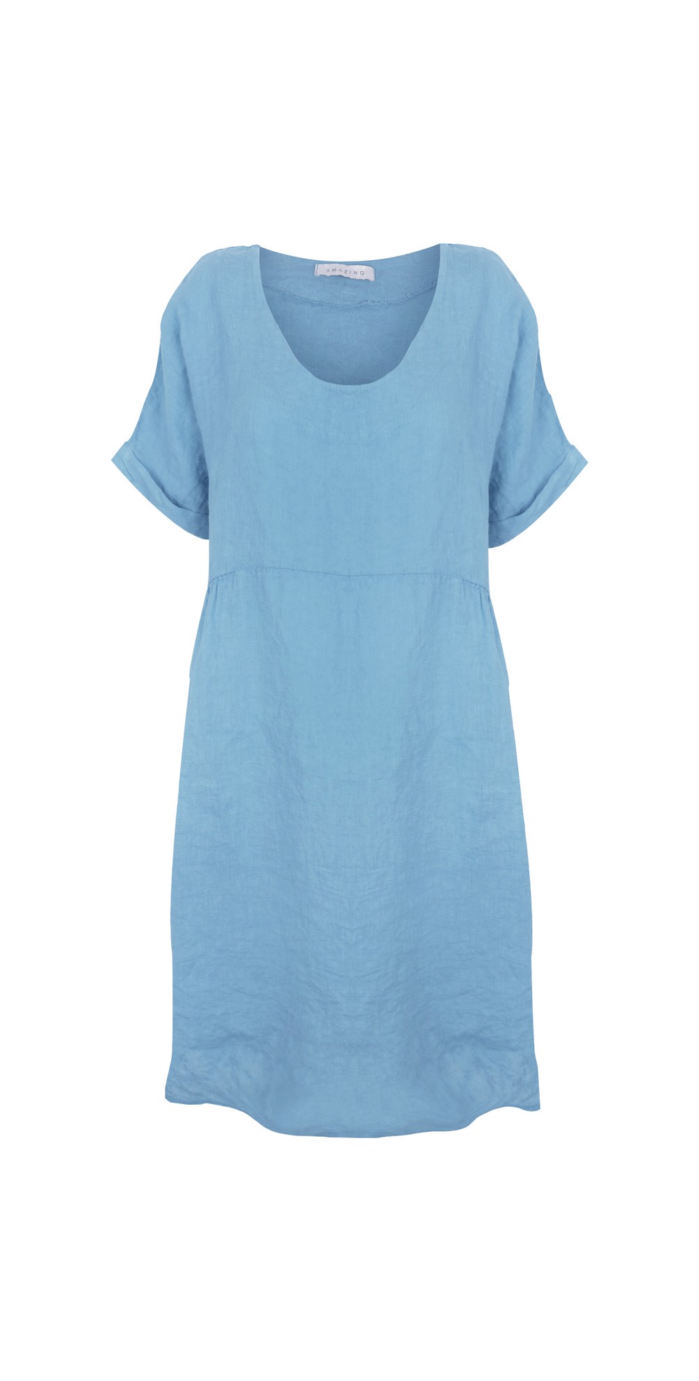 Tesa-Short-Linen-Dress-Blue