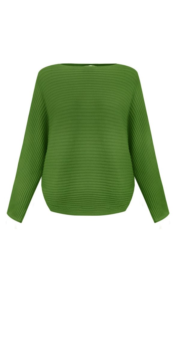 DONNA BATWING CROSS RIBBED KNIT